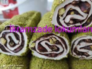 Sultan Antepfıstıklı Çikolatalı Rulet Toz Antepfıstığı Kaplı Lokum S.K-653